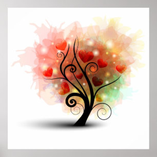 Herz-Baum-Plakat Poster