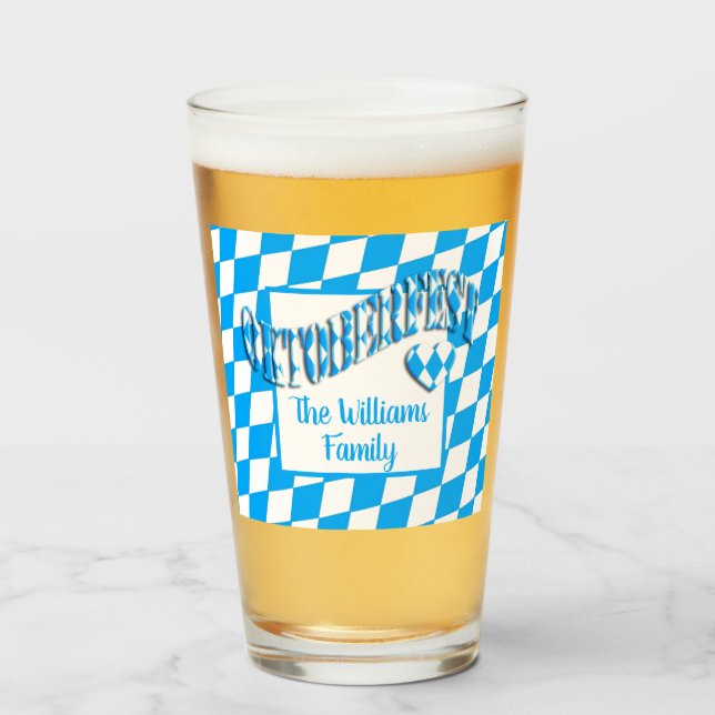 Herz Bayern Bayern Bayerische Flaggenfarben Oktobe Glas (Vorne (Gefüllt))