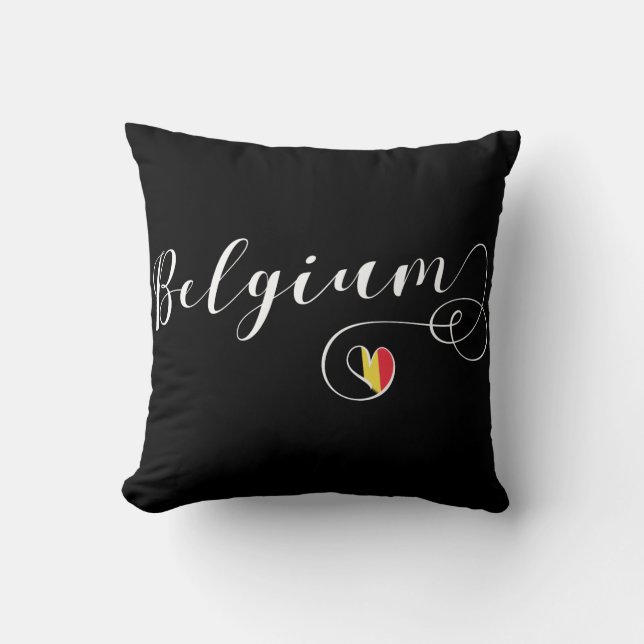 Herz Belgien Pillow, belgische Flagge Kissen (Vorderseite)