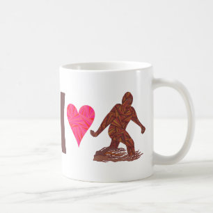 Herz-Bigfoot-Spaß Z Bigfoot gehender Sasquatch I Kaffeetasse