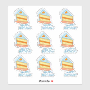 Herz Birthday Cake Contour Aufkleber