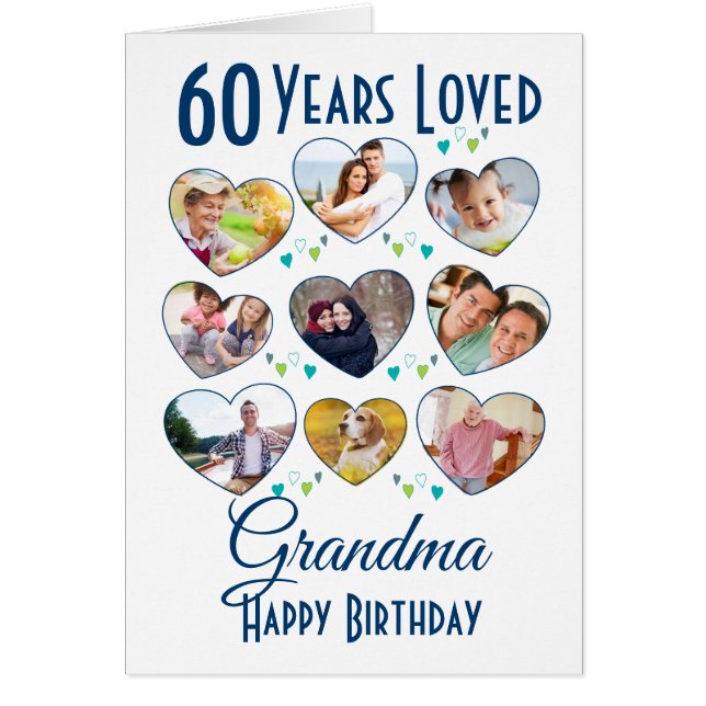 Herz Birthday Foto Collage (Vorne)