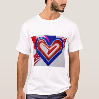 Herz Blau Rotes T-Shirt