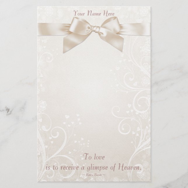 Herz-Blüh-Rose-Geschichten Briefpapier (Vorderseite)