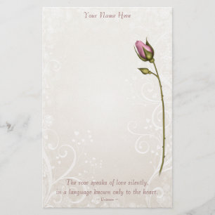 Herz-Blüh-Rose-Geschichten Briefpapier