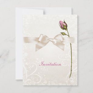 Herz-Blüh-Rose Hochzeit Einladung