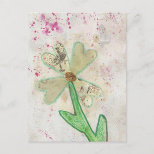 Herz-Blumen-Collage Postkarte