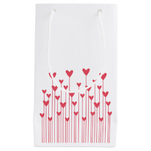 Herz-Blumen-Geschenk-Tasche - Rot Kleine Geschenktüte