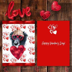 Herz Border Collie Hundeliebhaber Valentinsgeschen Feiertagskarte