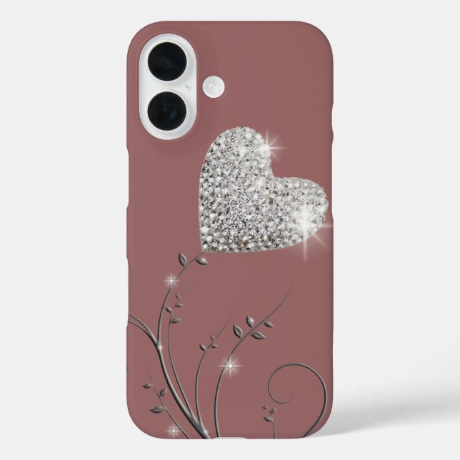 Herz brilliant Romantik iPhone 16 Hülle (Rückseite)