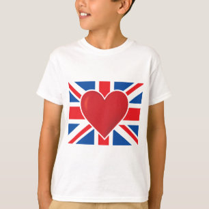 Herz-Briten-Flagge T-Shirt