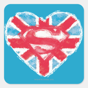 Herz-Briten S-Schild Quadratischer Aufkleber