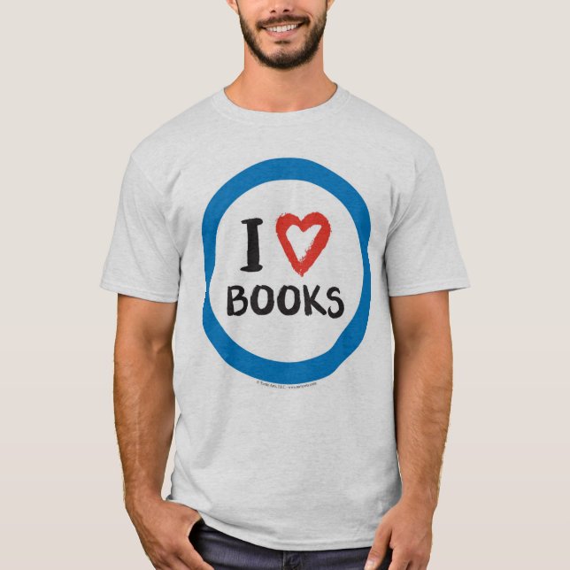 (Herz-) Bücher I T-Shirt (Vorderseite)