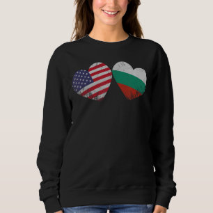 Herz Bulgarische amerikanische Flagge Patriotische Sweatshirt