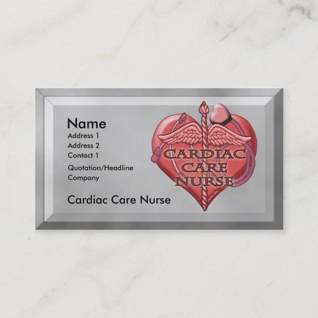 Herz Caduceus Herzpflegerkrankheit Visitenkarte (Vorderseite)