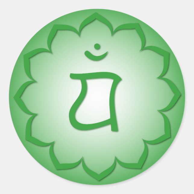 Herz Chakra - Anahata Runder Aufkleber (Vorderseite)