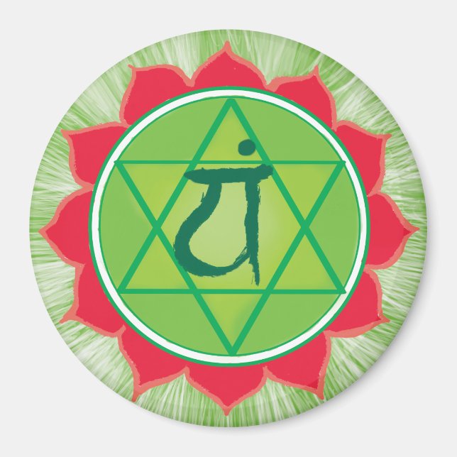 Herz Chakra Anahata Rundmagnet Magnet (Vorne)
