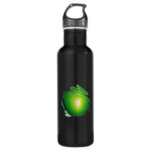 Herz Chakra Grün auf schwarzer Wasser-Flasche Edelstahlflasche