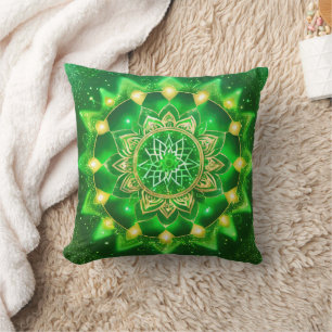 Herz-Chakra-Grün-Mandala-Kissen Kissen