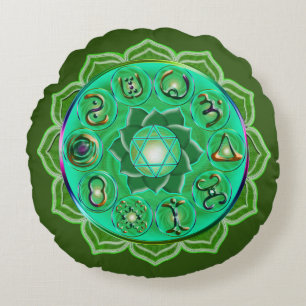 Herz-Chakra-Tragetasche Rundes Kissen