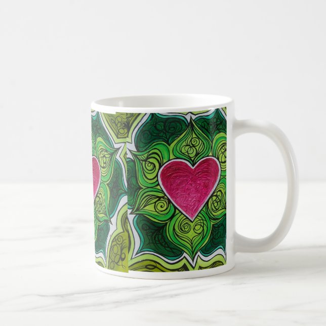 Herz Charka Lotos-Blume Kaffeetasse (Rechts)