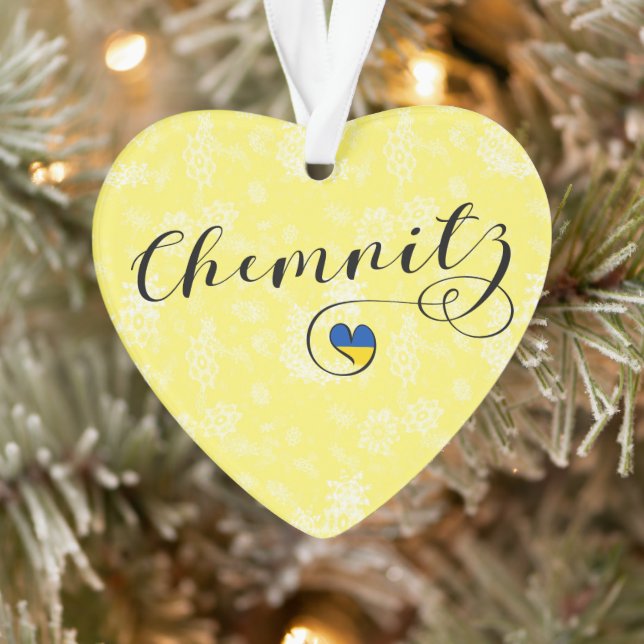 Herz Chemnitz, I Liebe Chemnitz, Deutschland Keram Ornament (Baum)