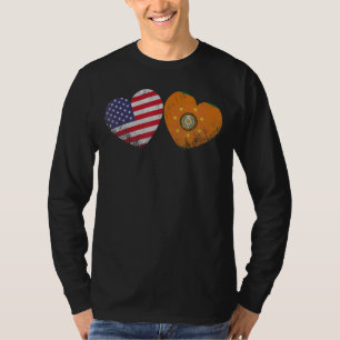 Herz Cherokee American Flag Patriotic Familie Heri T-Shirt