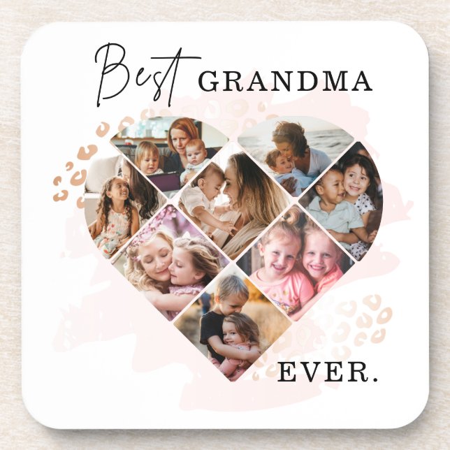 Herz Collage Getränkeuntersetzer (Vorderseite)