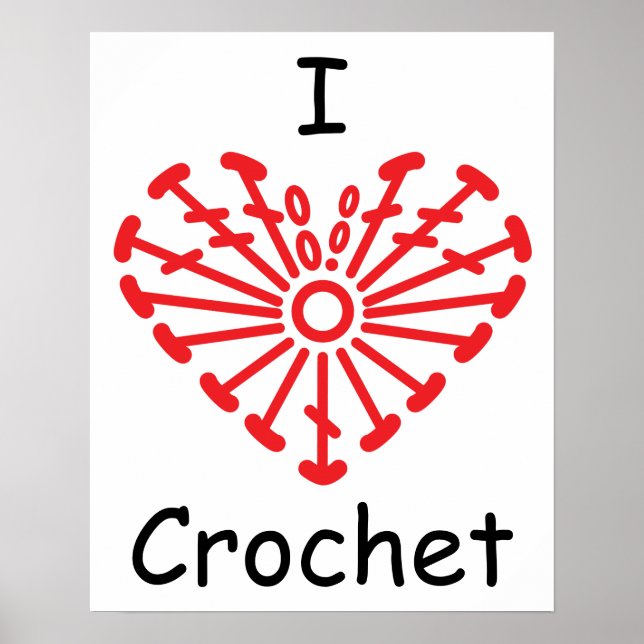 Herz Crochet - Herz Crochet Chart Muster Poster (Vorne)