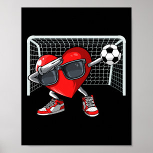 Herz Dab Valentinstag Fußballspieler Liebhaber Für Poster
