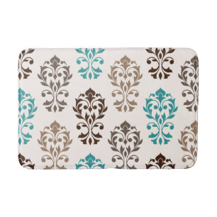 Herz Damask Art Ib Browns Aquamarine Creme Badematte