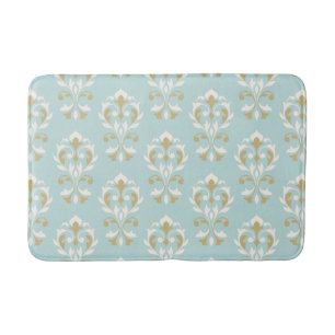 Herz Damask Tn II Cream & Gold auf blau Badematte