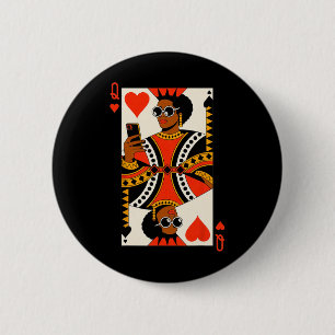 Herz Dame Karte Schwarze Frau Melanin Stolz Afr Button