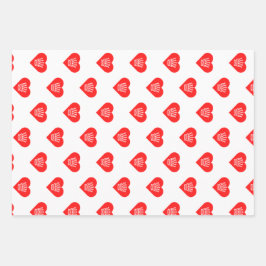 Herz-Dame Wrapping Paper Flat Sheet Set Geschenkpapier Set