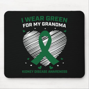 Herz, das ich bei meiner Oma-Nierenerkrankung grün Mousepad
