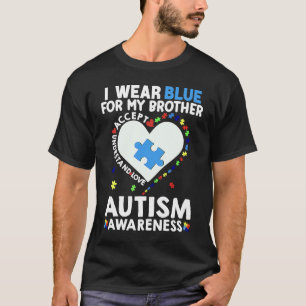 Herz, das ich für meinen Bruder Blau trage Autismu T-Shirt