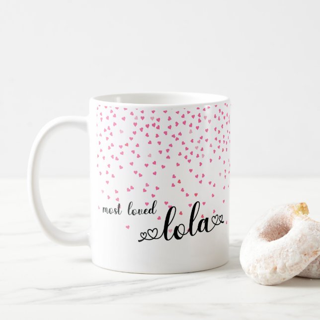 Herz der am meisten geliebten Lola Kaffeetasse (Mit Donut)