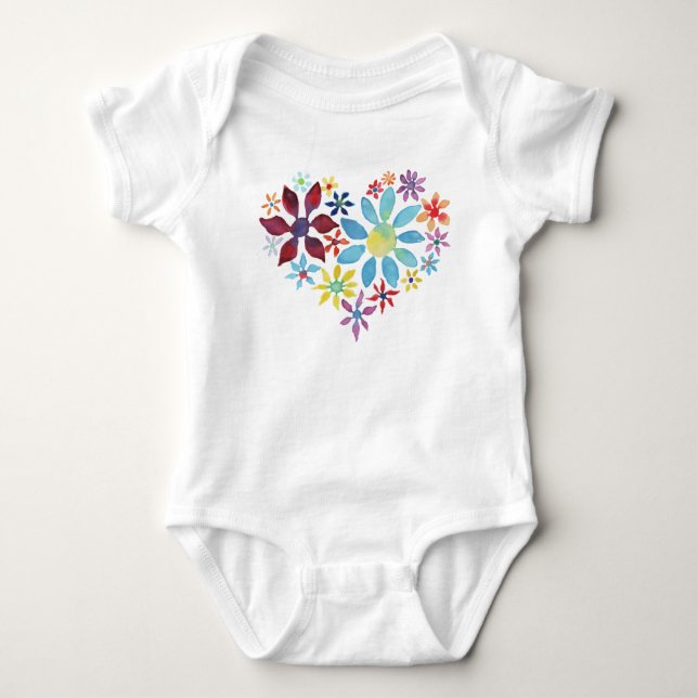 Herz der Blume Baby Strampler (Vorderseite)