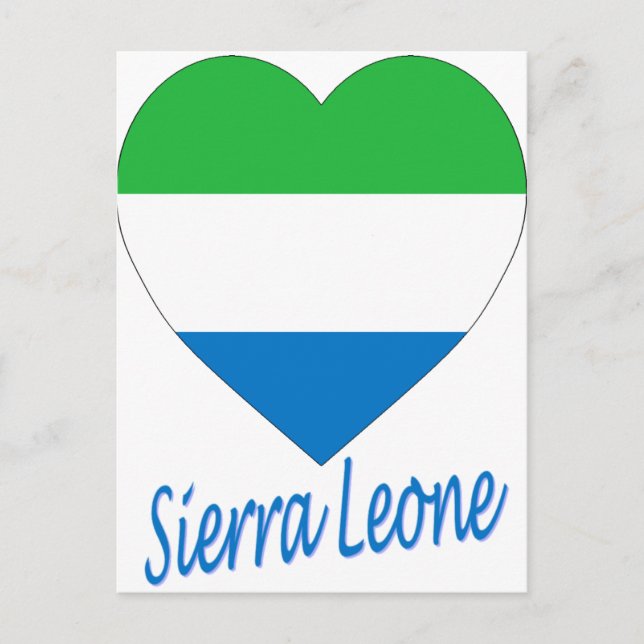 Herz der Flagge Sierra Leones Postkarte (Vorderseite)