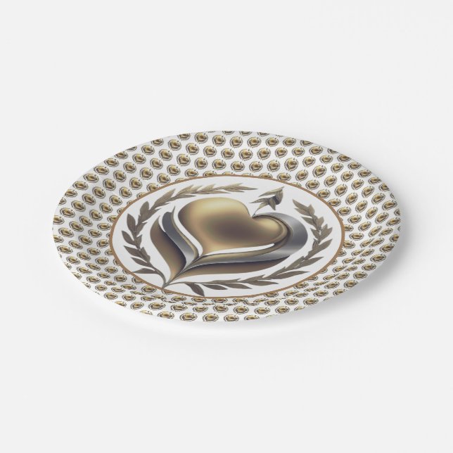 Herz der Freiheit Pappteller (Schrägansicht)