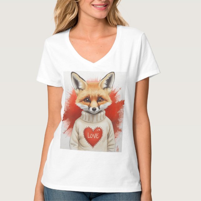 Herz der Füchsin  T-Shirt (Vorderseite)