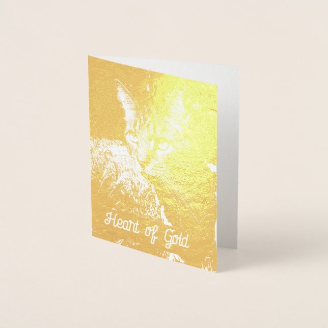 Herz der Gold Foil Kitty Card Folienkarte (Vorderseite)