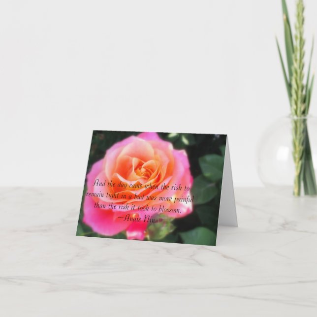 Herz der Gold-Rose und Zitate Karte (Vorderseite)
