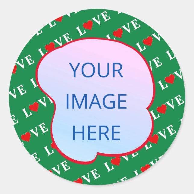 Herz der grünen LIEBE Runder Aufkleber (Vorderseite)