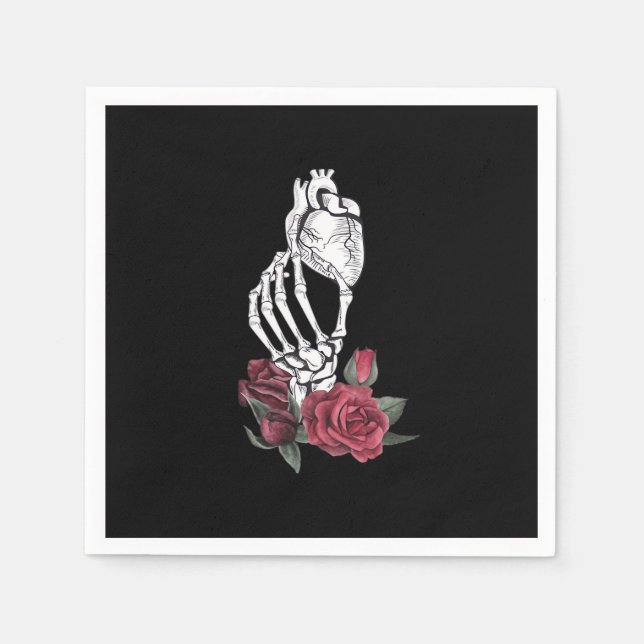 Herz der Handklassik des Skeletts Serviette (Vorderseite)
