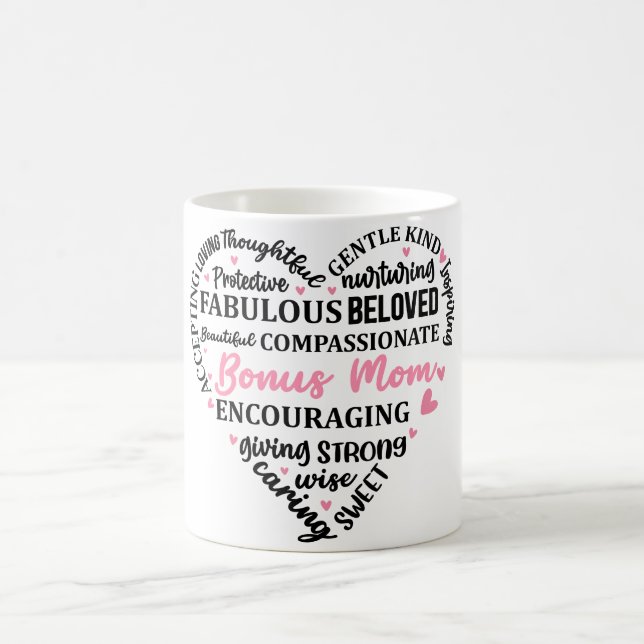 Herz der Inspirationsmutter/Bonus-Mama Kaffeetasse (Mittel)