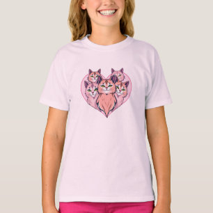Herz der Katzen – Süße Katzenfamilie Liebesdesign T-Shirt