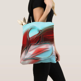 Herz der Kristalllinien über die sandige Bergstruk Tasche