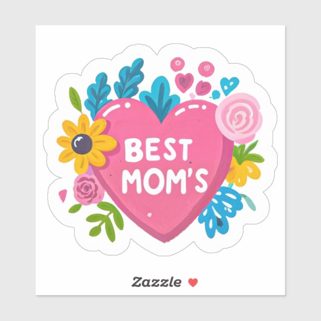 Herz der Liebe der Mutter - Herz der besten Mama Aufkleber (Blatt)