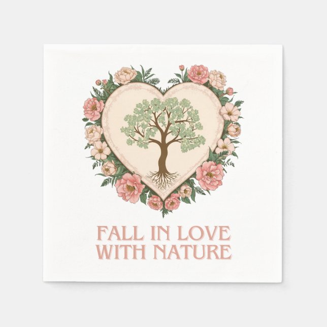 Herz der Liebe der Natur Serviette (Vorderseite)